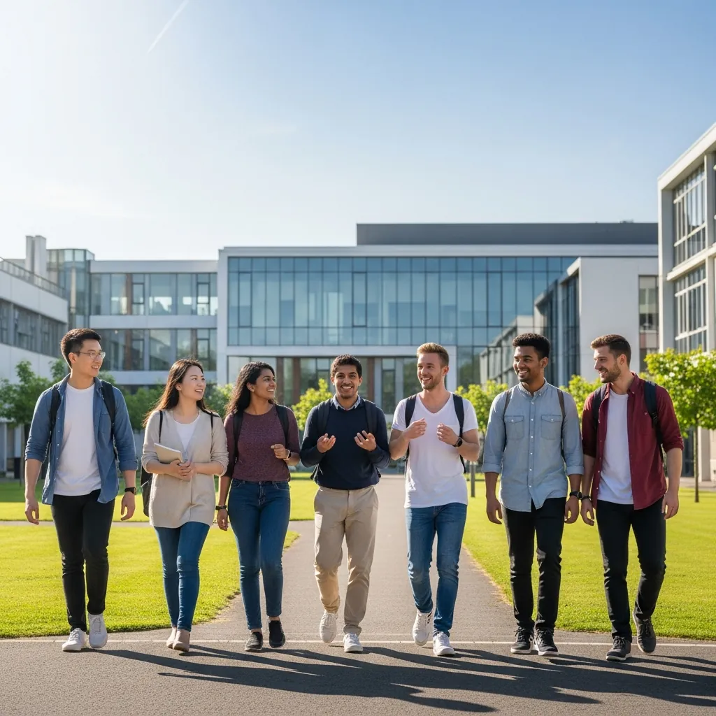 University students walking on campus
